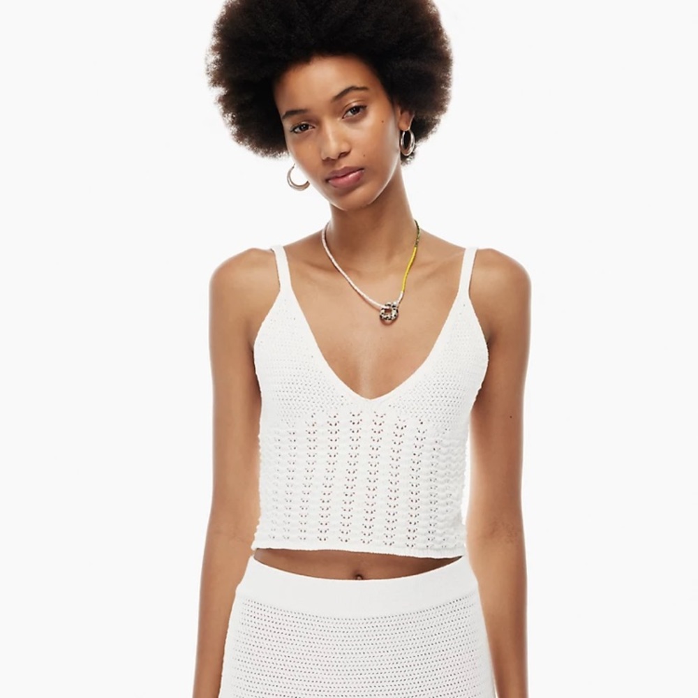 Aritzia Evie Knit Tank Top White Birch